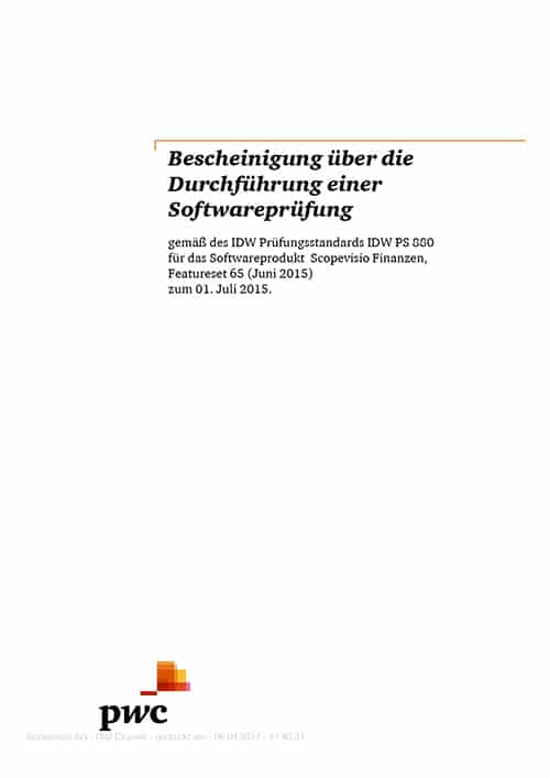 PwC-Bescheinigung 2015