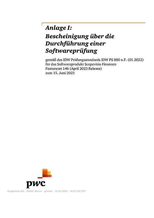 PwC-Bescheinigung 2023