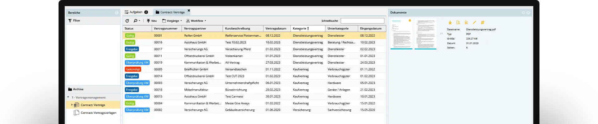 Sparen Sie Zeit und Aufwand mit Contracte